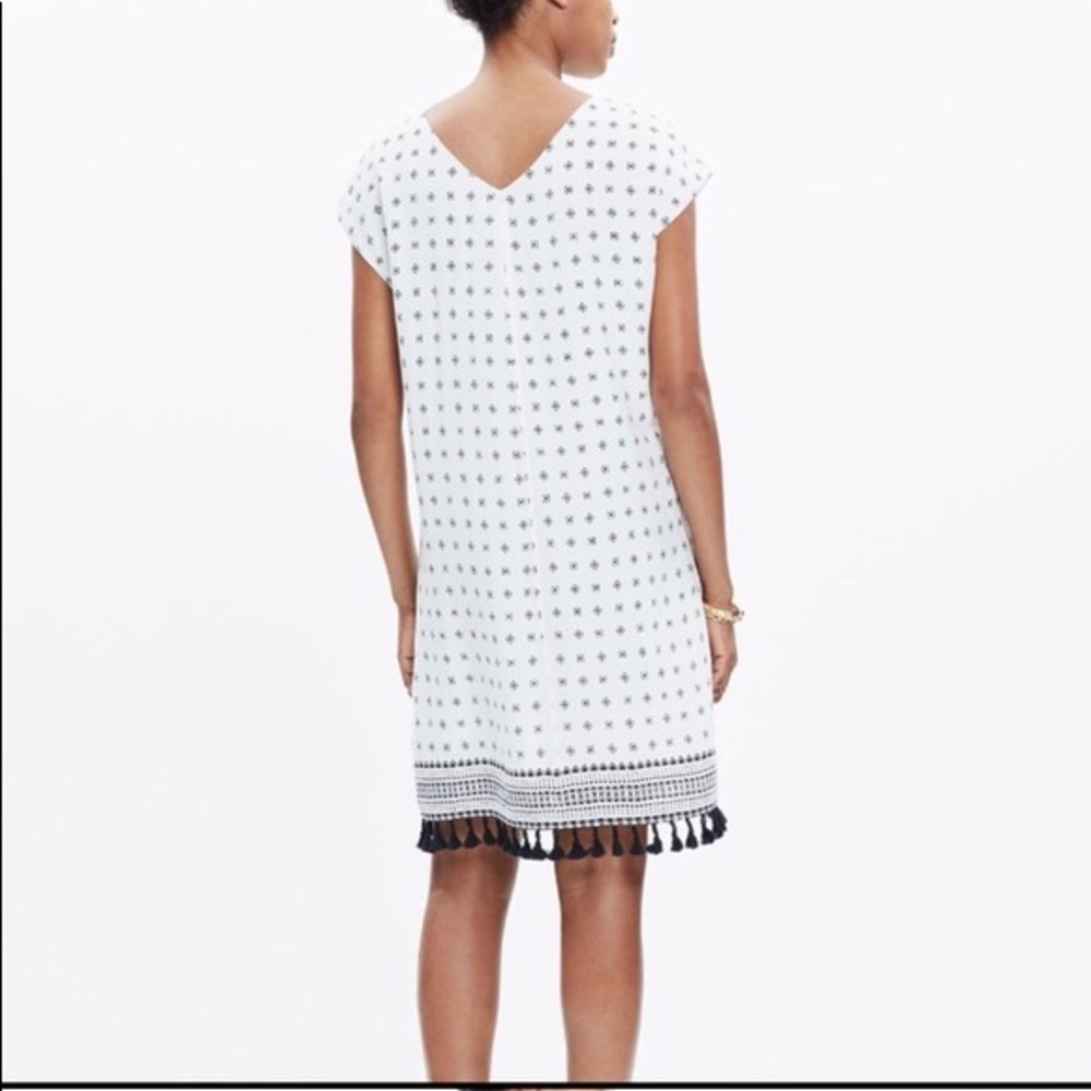 Madewell back and white tassel dress